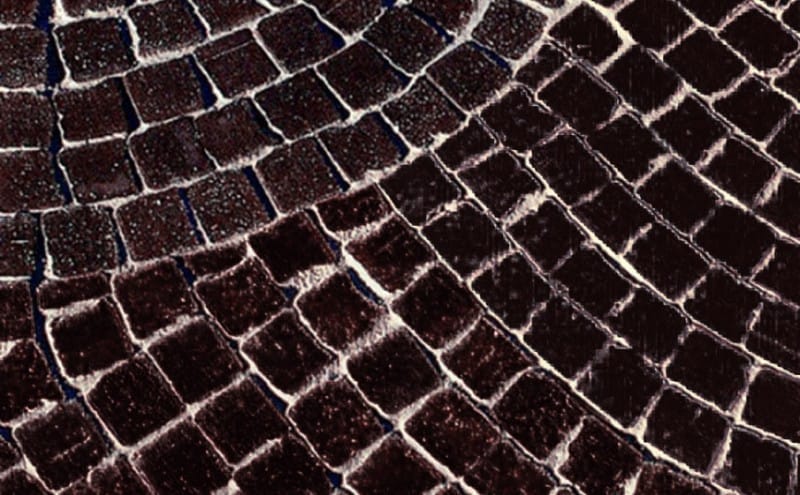 Клинкерная тротуарная мозаика Muhr №05, Eisenschmelz Schwarzbraun, 61*59*65 мм