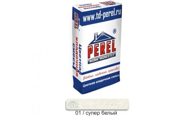 Цветной кладочный раствор PEREL NL 0001 супер-белый